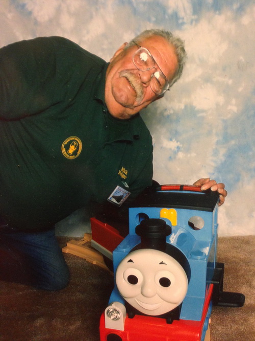 Nick with Thomas the tank